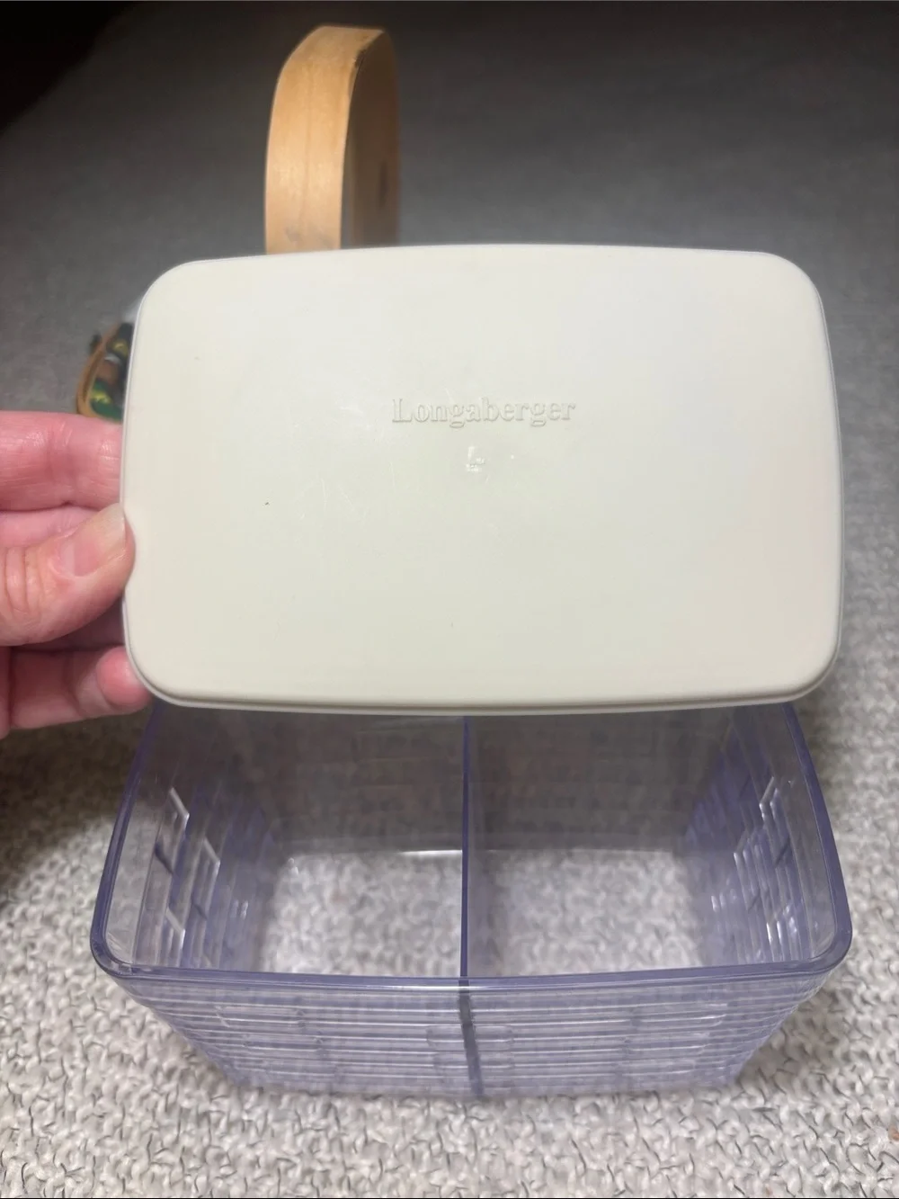 Longaberger 2006 John Deere Tea Basket with Fabric Liner, Divided Pretector, Lid